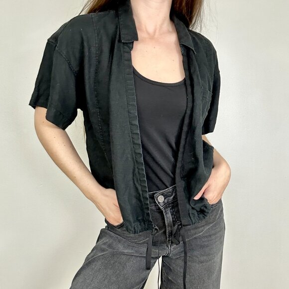 *Athleta Black Playa Linen Tie Top - Picture 5 of 10